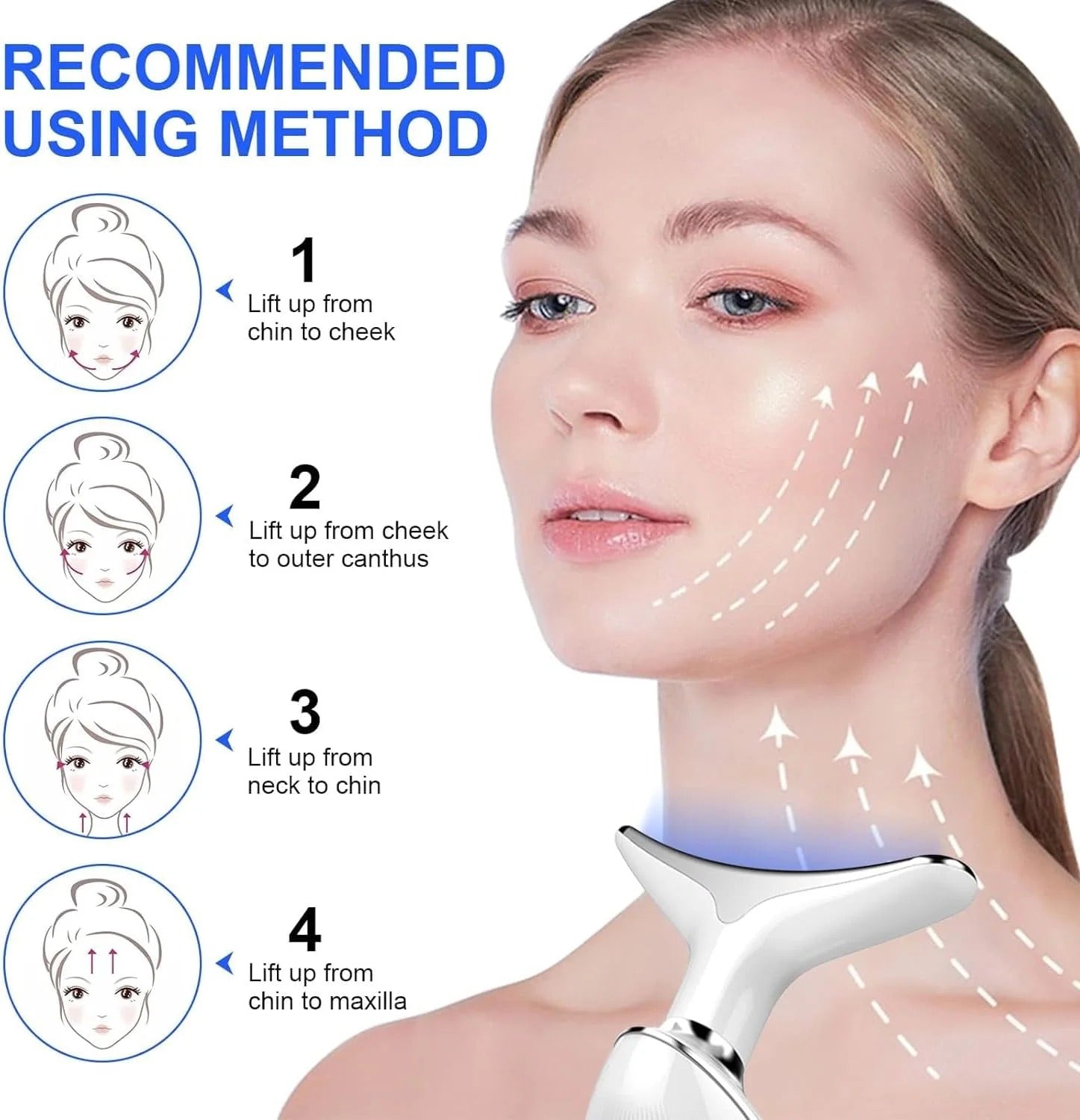 Neck Face Lifting Device - 3-in-1 LED Light Therapy & Skin Tightening Tool
