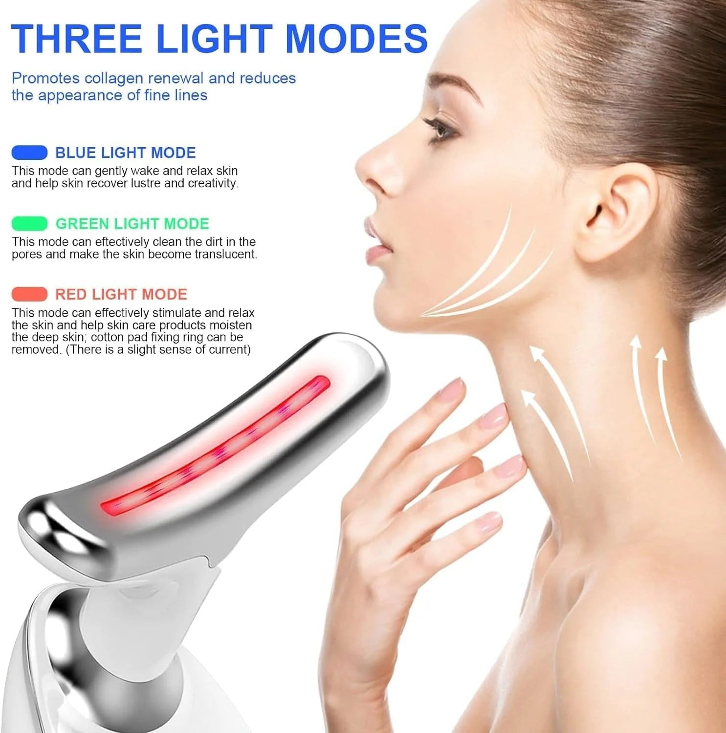 Neck Face Lifting Device - 3-in-1 LED Light Therapy & Skin Tightening Tool