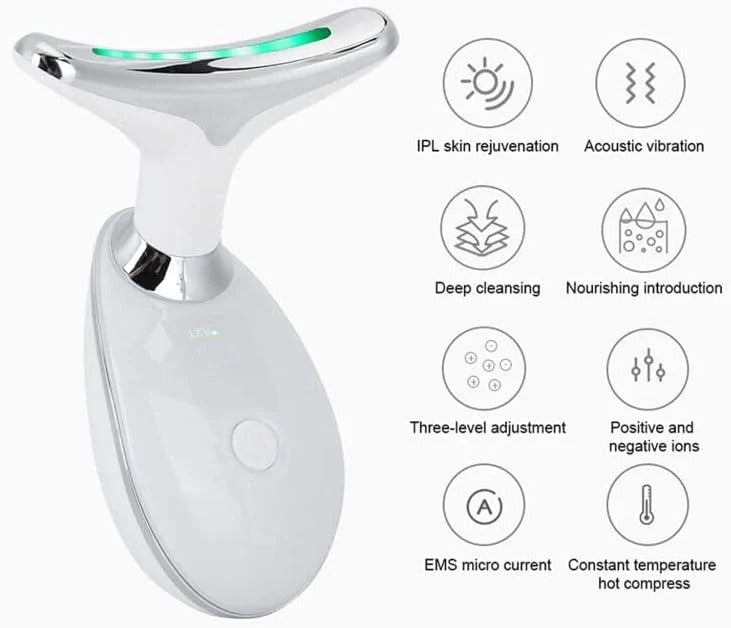 Neck Face Lifting Device - 3-in-1 LED Light Therapy & Skin Tightening Tool